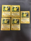 5 Count Lot of PIKACHU JUNGLE Pokemon Cards 60/64 - Red Cheeks Starter - Iconic Art