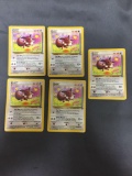 ORIGINAL EEVEE POKEMON CARD X5 - Eeveelution Starter RARE - 51/64 Jungle Common