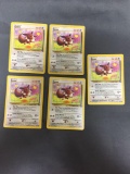 ORIGINAL EEVEE POKEMON CARD X5 - Eeveelution Starter RARE - 51/64 Jungle Common