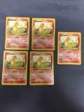 5 Count Lot of CHARMANDER Base Set Fire Starter Pokemon Cards 46/102 Common