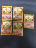 5 Count Lot of CHARMANDER Base Set Fire Starter Pokemon Cards 46/102 Common