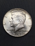 1964 United States Kennedy Half Dollar - 90% Silver Coin - 0.361 ASW