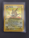 Fossil 1st Edition Rare Pokemon Holo Trading Card - Raichu 14/62