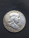 1954 United States Franklin Half Dollar - 90% Silver Coin - 0.361 ASW