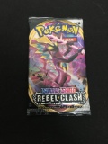 Factory Sealed 10 Card Booster Pack of Pokemon Sword & Shield Rebel Clash