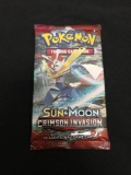 Factory Sealed 10 Card Booster Pack of Pokemon Sun & Moon Crimson Invasion