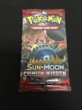 Factory Sealed 10 Card Booster Pack of Pokemon Sun & Moon Crimson Invasion