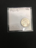 1951-S United States Roosevelt Silver Dime - 90% Silver Coin from Estate