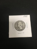 1935 United States Washington Silver Quarter - 90% Silver Coin from Estate