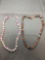 Lot of Two 24in Long Fashion Hand-Beaded Necklaces, One w/ Dyed Earth stone & Multi-Colored Resin