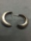 Half Hoop Design 30mm Diameter 10mm Wide Pair of Sterling Silver Earrings