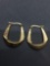 Gold-Tone Twisted Ribbon Hoop Design 26mm Long 4mm Wide Pair of Sterling Silver Earrings