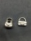 Lot of Two Sterling Silver Charms, One Handbag w/ Gemstone Accent & One Clutch Purse