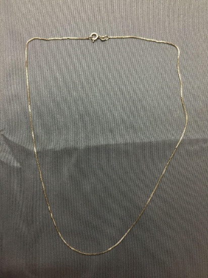 Box Link 0.75mm Wide 20in Long Italian Made Sterling Silver Chain