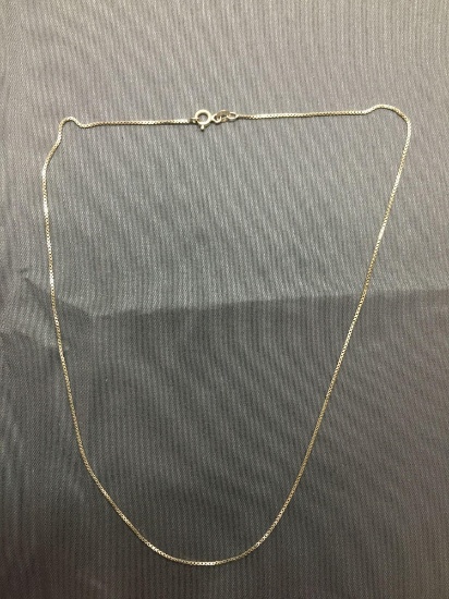 Box Link 0.75mm Wide 20in Long Italian Made Sterling Silver Chain