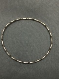 Polished & Rope Detailed Braided Design 2mm Wide 3in Diameter Sterling Silver Bangle Bracelet