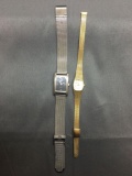 Lot of Two Mesh Link Bracelet Stainless Steel Watches, One Armitron Designer Gold-Tone & Silver-Tone