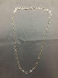 High Polished Circle Link 5mm Wide 22in Long Italian Made Sterling Silver Chain