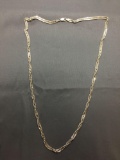 High Polished Singapore Curb Link 5mm Wide 30in Long Italian Made Sterling Silver Chain