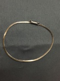 Herringbone Link 1.5mm Wide 7in Long Signed Designer Sterling Silver Bracelet