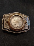 1935 peace dollar belt buckle