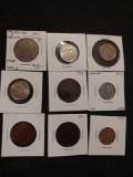 Lot of 9 mixed coins