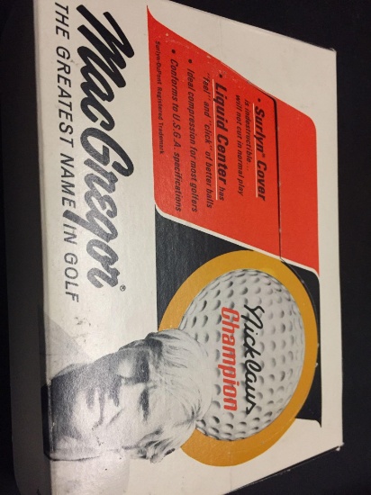 Vintage One Dozen Nicklaus Champion MacGregor Golf Balls in Original Packaging