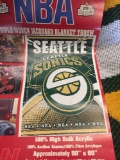 Vintage NBA Seattle Sonics Triple Woven Jacquard Blanket Throw 50