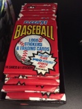 24 Count Lot Factory Sealed Fleer '91 Baseball Logo Stickers & Trading Cards