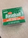 Factory Sealed Box 1987 Fleer Baseball Logo Stickers & Updated Trading Cards