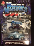 Funline MUSCLE MACHINES '41 WILLY'S COUPE 01-57 Die Cast Adult Collectible 1:64 Scale NEW IN BOX
