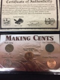 Making Cents US Penny Collection with COA