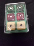 Vintage Red, White, Green LAKE TAHOE Dice 6 Count