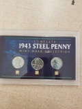 Complete 1943 Steel Penny Mint Mark Collection in Case