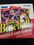 Donruss 1990 Baseball Puzzle and Cards Box Factory Sealed Packs 24 Count