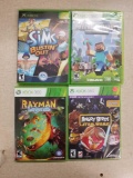 4 Count Lot of Xbox 360 Video Games with Sealed Angry Birds Star Wars Game
