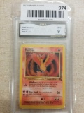 GMA Graded 1999 Pokemon Fossil MOLTRES Rare Trading Card - MINT 9
