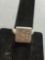 Square 14x14mm High Polished Engravable Top Sterling Silver Ring Band
