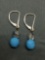 Briolette Faceted Resin Bead Accented 30mm Long Pair of Sterling Silver Earrings