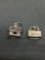 Lot of Two Sterling Silver Charms, One Log Cabin & One Six Pack of Beer Motif