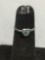 Turquoise Inlaid Detailed Heart Shaped Center w/ Cross Accent Sterling Silver Ring Band
