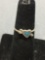 Turquoise Inlaid Heart & Arrow Detailed 7x6mm Top Sterling Silver Ring Band