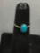 Oval 8x5mm Turquoise Cabochon Center Sterling Silver Ring Band