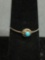 Rope Frame Detailed Round 2.5mm Turquoise Cabochon Center Sterling Silver Ring Band