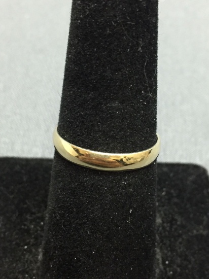 Half Rounded High Polished 2.75mm Wide Gold-Tone Classic Sterling Silver Wedding Band