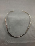 High Polished 5mm Wide Flat Contoured Sterling Silver Neck Wire