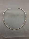 High Polished 4mm Wide Flat Contoured Sterling Silver Neck Wire