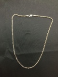 Rope Link 2mm Wide 16in Long Italian Made Sterling Silver Chain