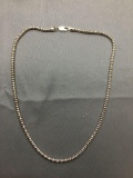 Popcorn Link 3.75mm Wide 20in Long Italian Made Sterling Silver Necklace
