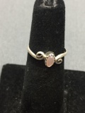 Oval 4.5x2.5mm Pink Mother of Pearl Cabochon Center Scroll Detailed Sterling Silver Ring Band